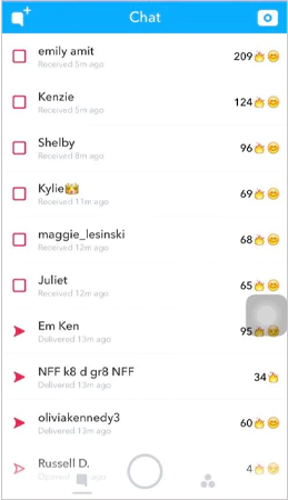 A snippet of how Snapstreak is symbolized on Snapchat