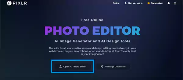 Click on Open AI Photo Editor