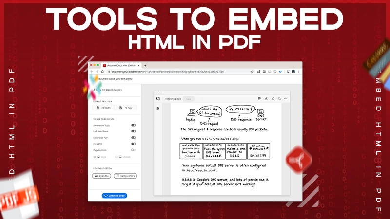 tools to embed html in pdf