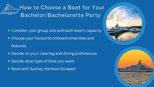 Choose boat for bachelor party