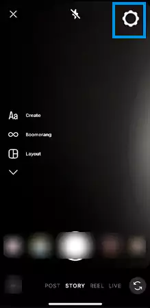 Tap on the Story settings icon