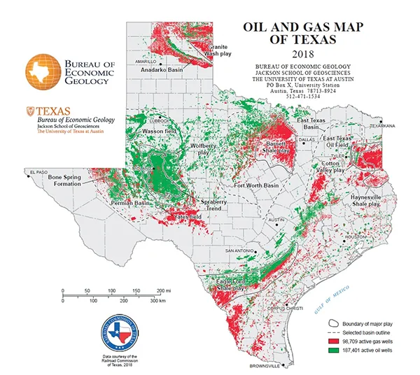  Major Oil Fields in Texas
